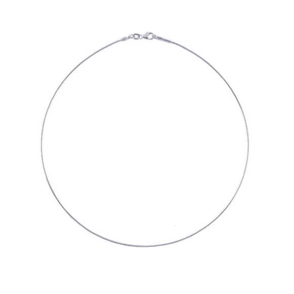 Sterling Silver Round Omega Chain Necklace - Picture 5 of 12